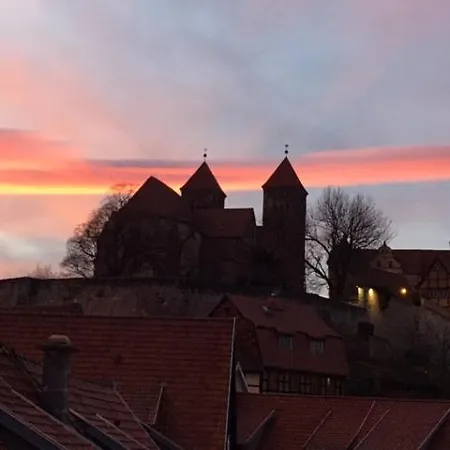 アパート Oekoloft Am Schlossberg Von クヴェードリンブルク